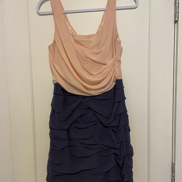 Express Color Block Chiffon Dress - Picture 2 of 5